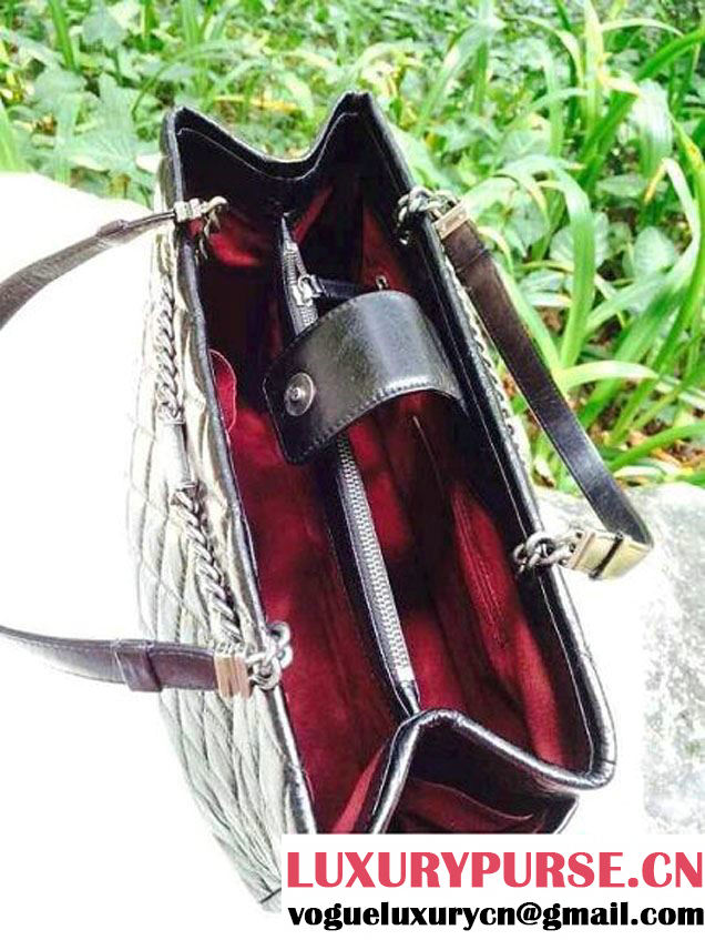 Chanel Calfskin Shopping Tote Bag with Chanel Nameplate in Black - Fall 2014