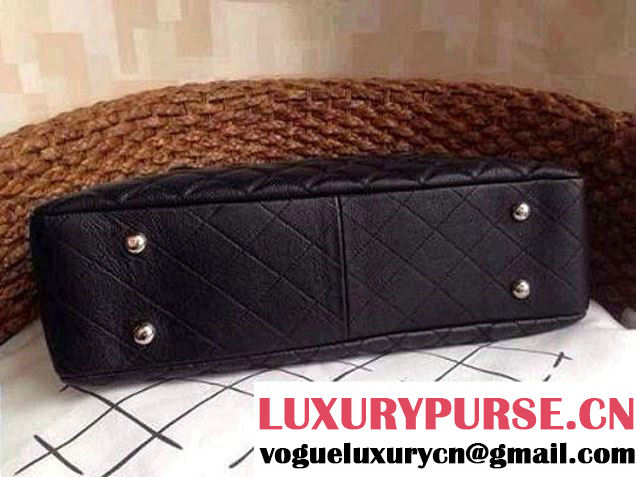 Chanel Caviar Leather Shopping Tote Bag in Black