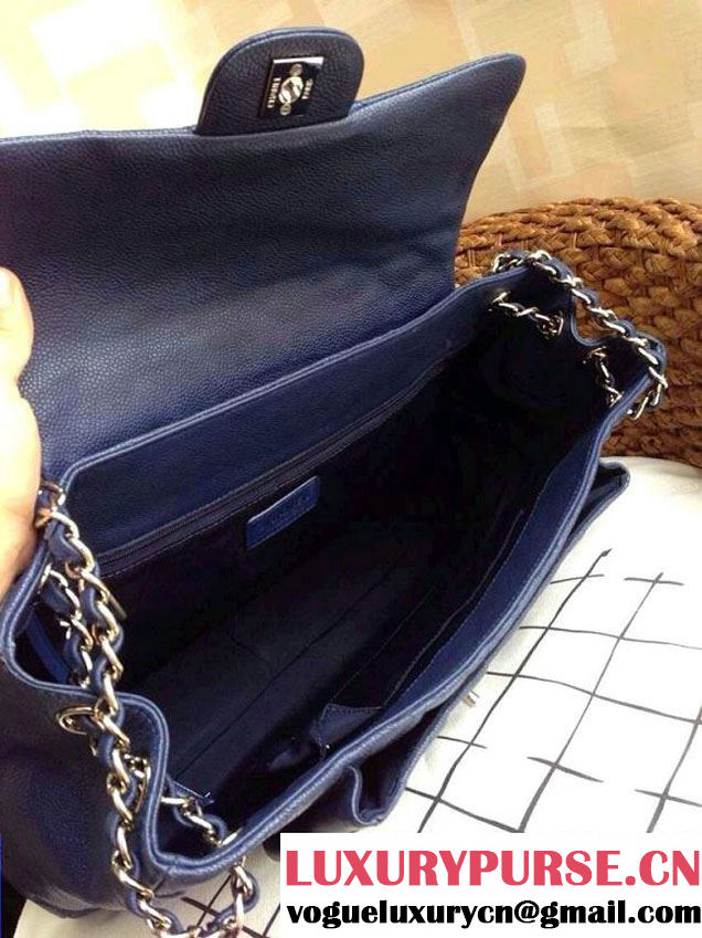 Chanel Caviar Leather Shopping Tote Bag in Royal Blue