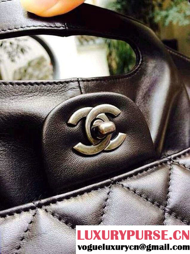 Chanel Quilted Flap Shopping Tote Timeless Classic Bag Black - Fall 2014