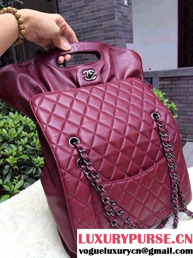 Chanel Quilted Flap Shopping Tote Timeless Classic Bag Date Red - Fall 2014