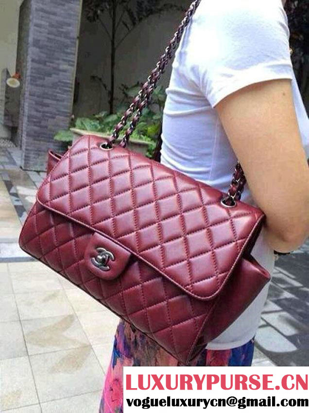 Chanel Quilted Flap Shopping Tote Timeless Classic Bag Date Red - Fall 2014