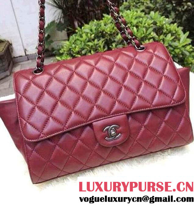 Chanel Quilted Flap Shopping Tote Timeless Classic Bag Date Red - Fall 2014