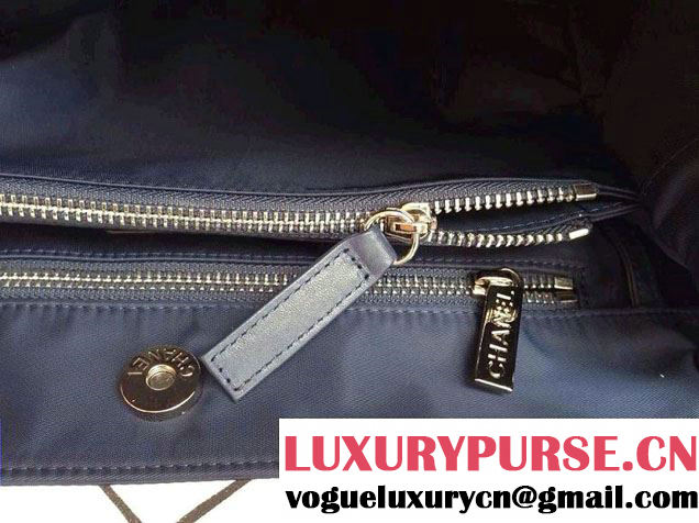Chanel Nylon Shopping Flap Tote Bag in Royal Blue 2014