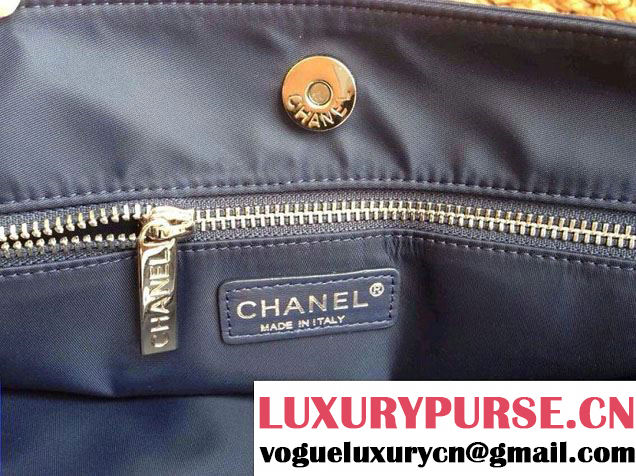 Chanel Nylon Shopping Flap Tote Bag in Royal Blue 2014