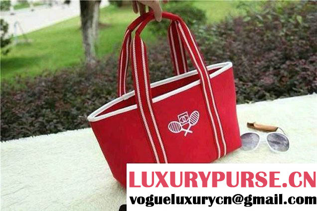 Chanel Canvas Tote Bag Red