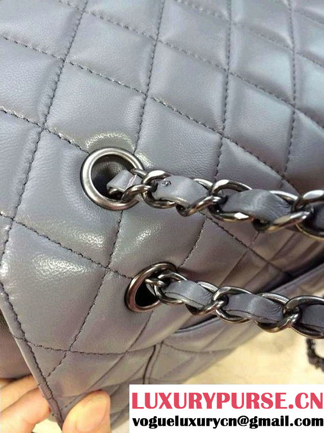 Chanel Quilted Flap Shopping Tote Timeless Classic Bag Grey - Fall 2014