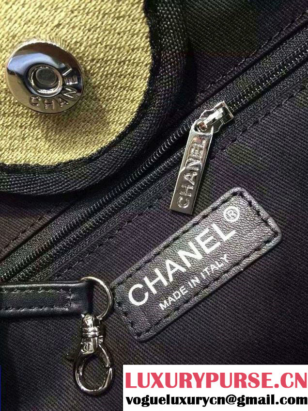 Chanel Deauville Canvas Tote Medium/Large Bag Apricot