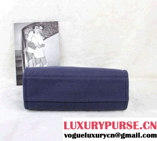 Chanel Deauville Canvas Tote Small Bag Blue