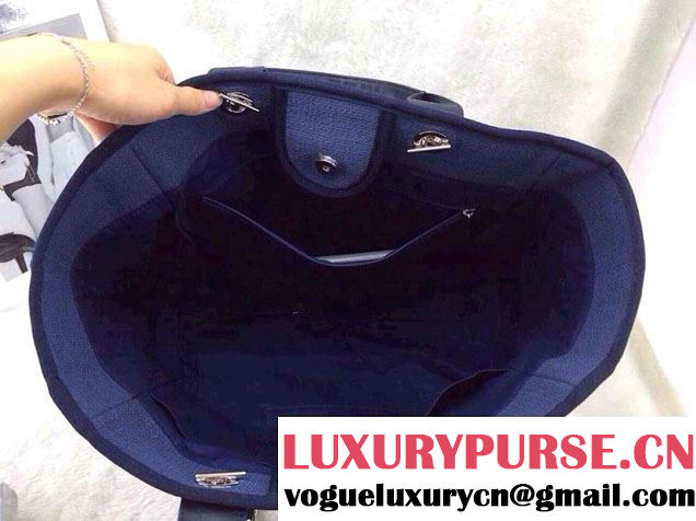 Chanel Deauville Canvas Tote Medium Bag Blue