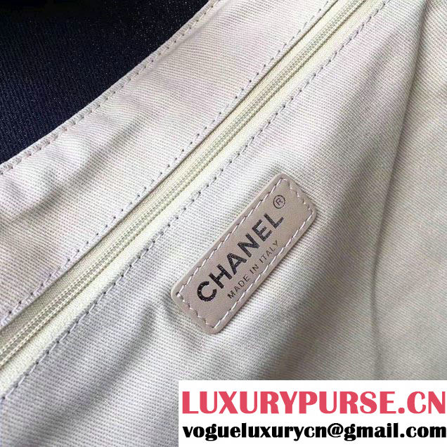 Chanel Deauville Canvas Tote Medium Bag Black