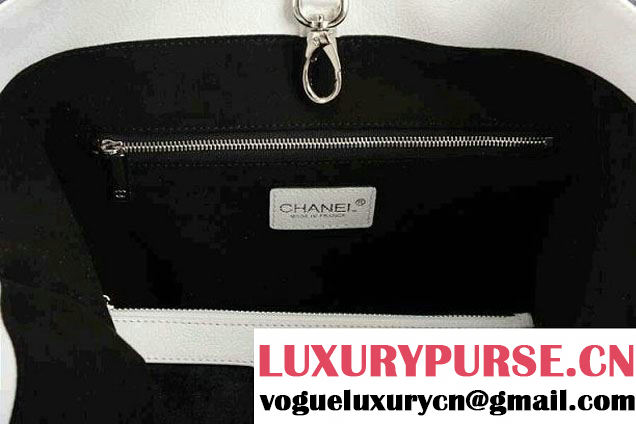 Chanel Velvet Shopping Tote Bag Black 2014
