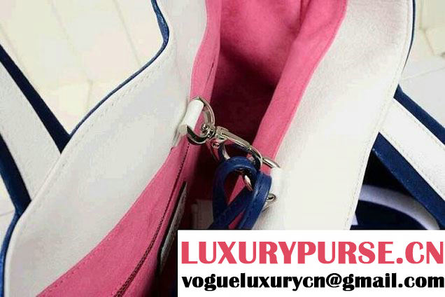 Chanel Velvet Shopping Tote Bag Blue 2014