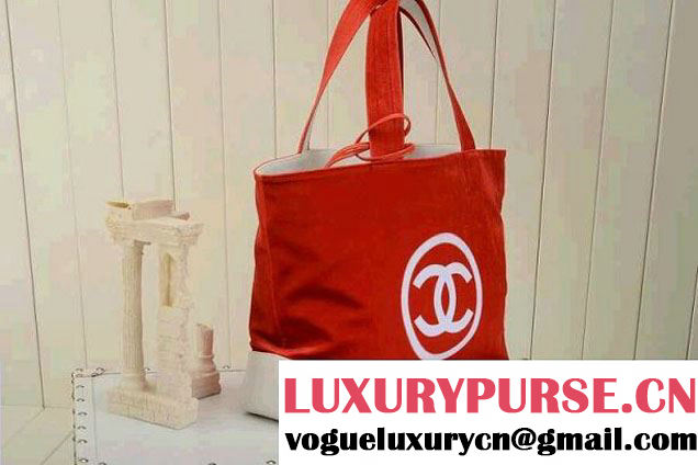 Chanel Velvet Shopping Tote Bag Cerise 2014