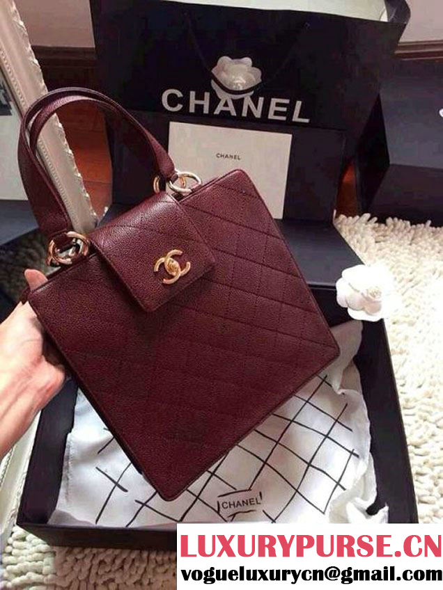 Chanel Caviar Leather Tote Bag Date Red Fall 2014
