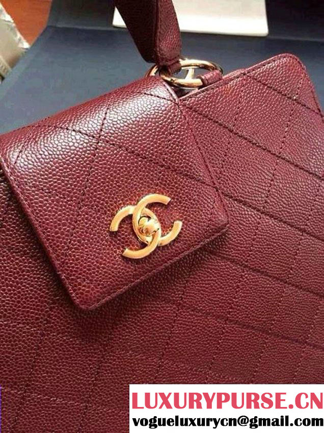 Chanel Caviar Leather Tote Bag Date Red Fall 2014