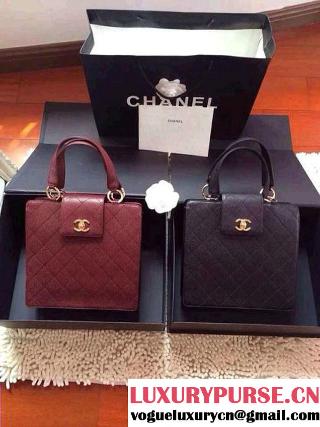 Chanel Caviar Leather Tote Bag Date Red Fall 2014