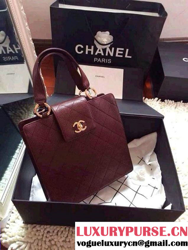 Chanel Caviar Leather Tote Bag Date Red Fall 2014