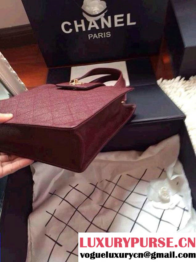 Chanel Caviar Leather Tote Bag Date Red Fall 2014