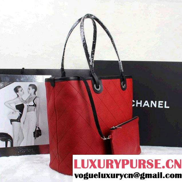 Chanel Shopping Fever Tote Bag in Red
