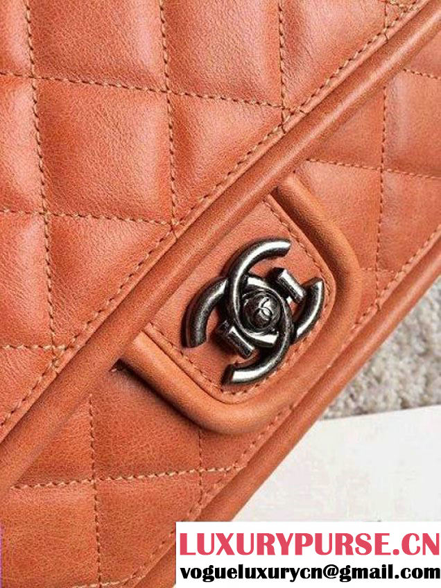 Chanel Calfskin Leather Flap Shoulder Tote Bag Apricot 2015