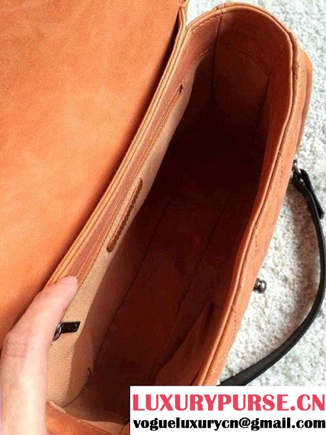 Chanel Calfskin Leather Flap Shoulder Tote Bag Apricot 2015