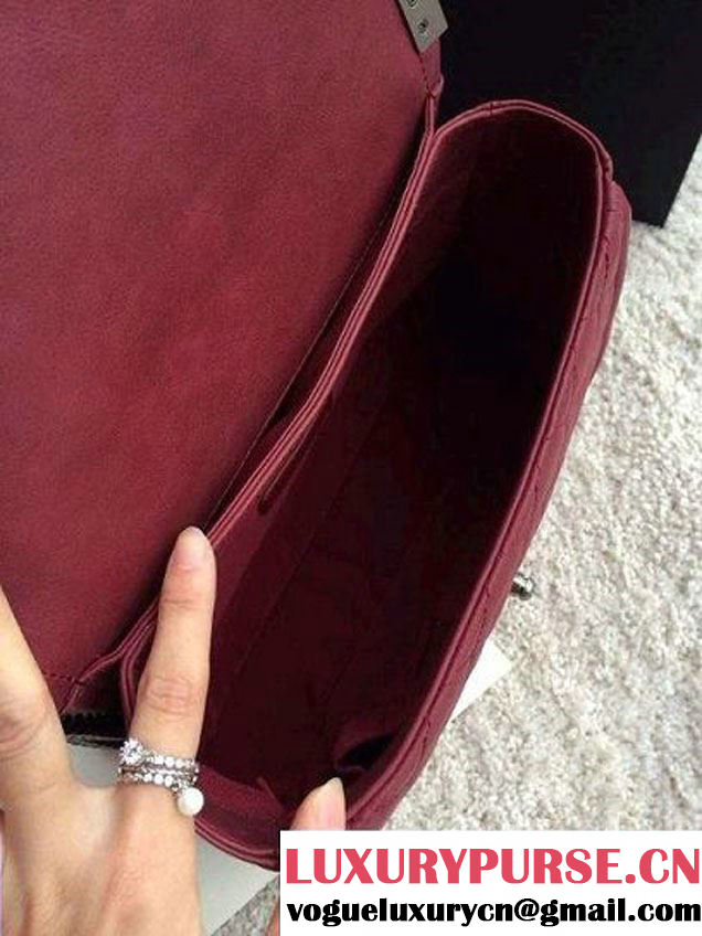 Chanel Calfskin Leather Flap Shoulder Tote Bag Date Red 2015