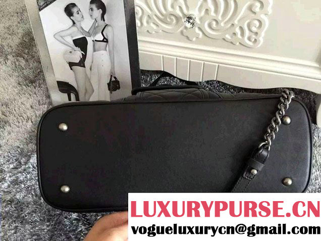 Chanel Calfskin Shopping Tote Bag A92820 Black 2015