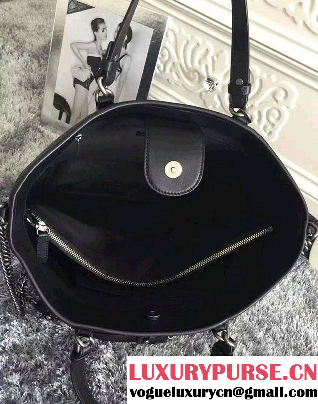 Chanel Calfskin Shopping Tote Bag A92820 Black 2015
