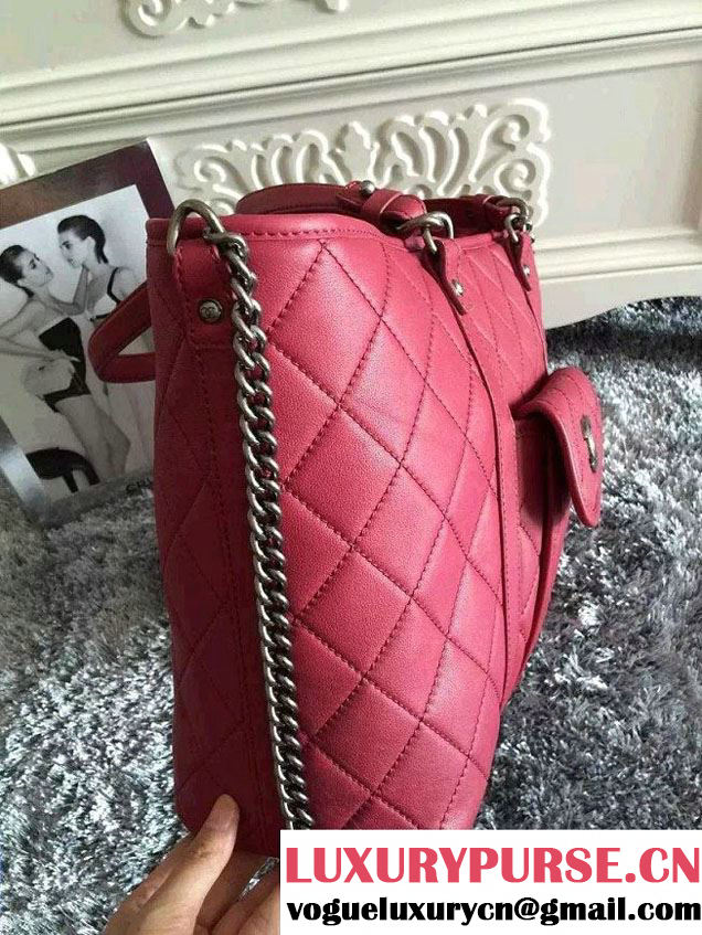 Chanel Calfskin Shopping Tote Bag A92820 Red 2015