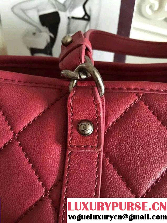 Chanel Calfskin Shopping Tote Bag A92820 Red 2015