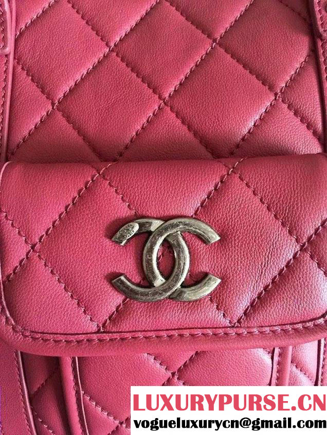 Chanel Calfskin Shopping Tote Bag A92820 Red 2015