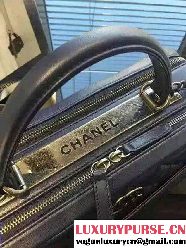 Chanel Lambskin Bowling Bag A92238/A92239 Royal Blue Embellished With A Chanel Metallic Plate 2015