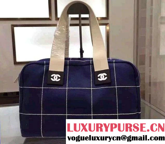 Chanel Bowling Shopping Tote Bag Blue Fall Winter 2015/2016