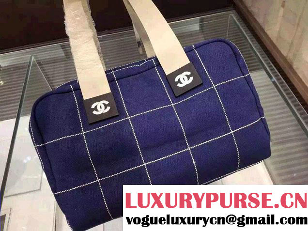 Chanel Bowling Shopping Tote Bag Blue Fall Winter 2015/2016