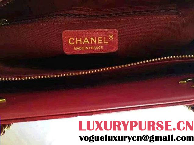 Chanel Alligator Pattern Small Shopping Bag Red 2015