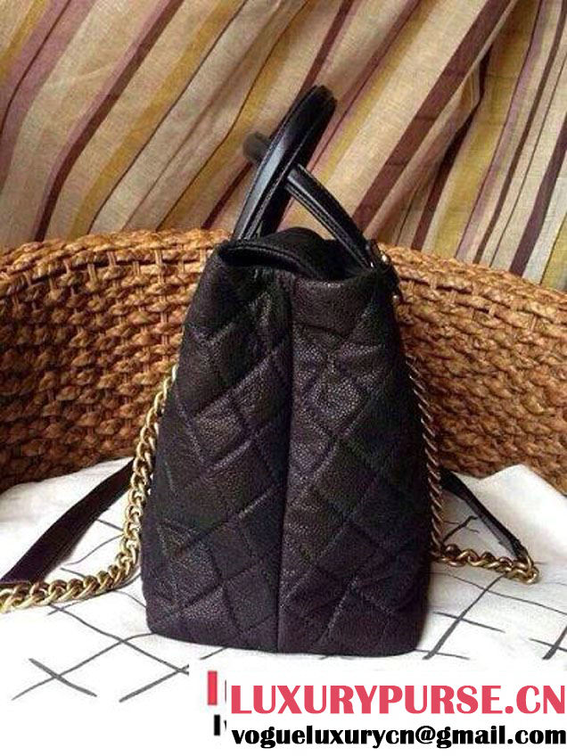 Chanel Chic Quilt Iridescent Tote Bag Black