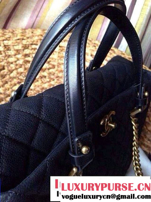Chanel Chic Quilt Iridescent Tote Bag Black