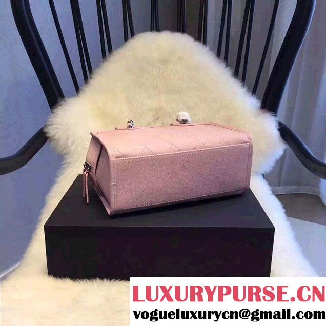 Chanel CC Caviar Leather Bowling Shopping Tote Bag Pink Fall Winter 2015