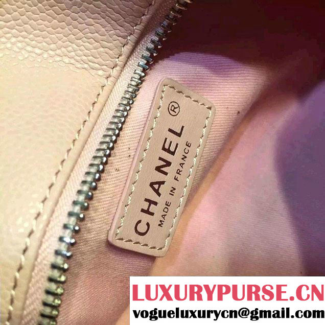 Chanel CC Caviar Leather Bowling Shopping Tote Bag Pink Fall Winter 2015