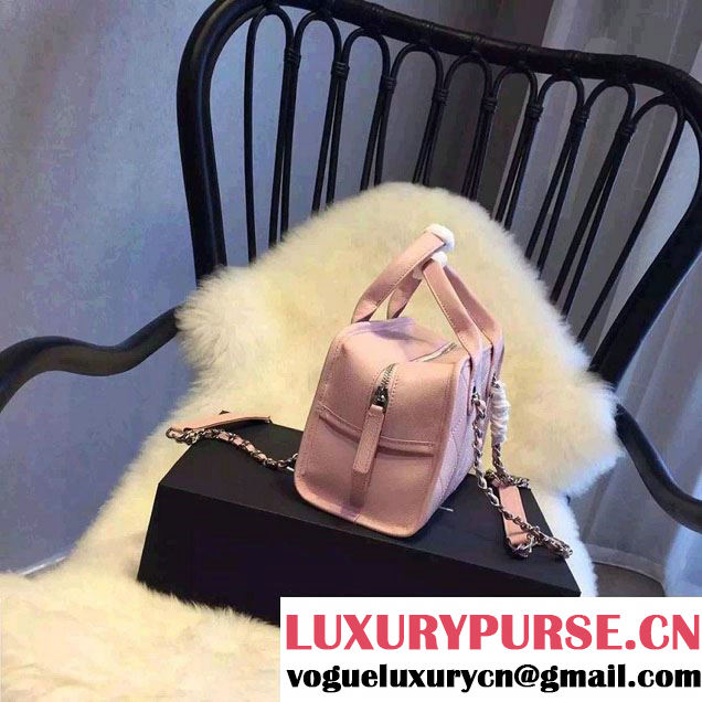 Chanel CC Caviar Leather Bowling Shopping Tote Bag Pink Fall Winter 2015