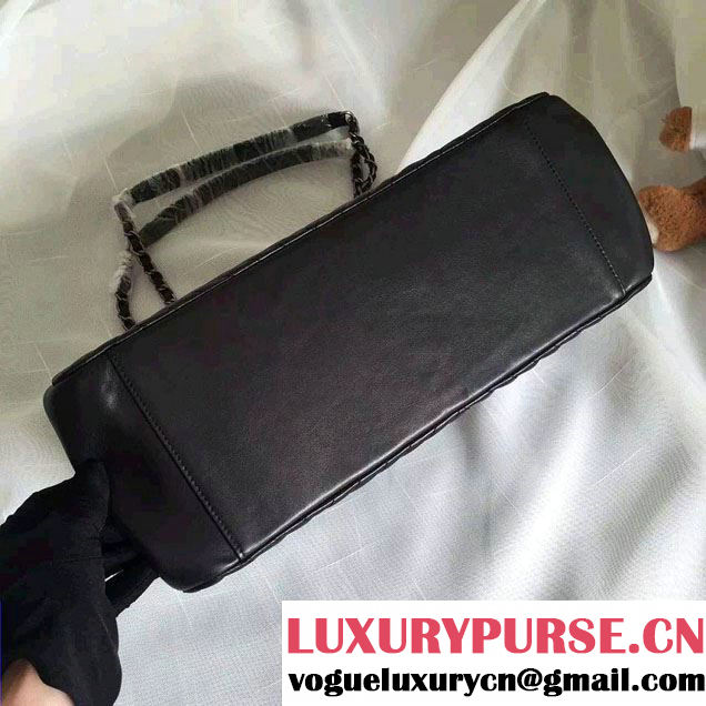 Chanel Quilted Lambskin Shopping Tote Bag Black Fall Winter 2015