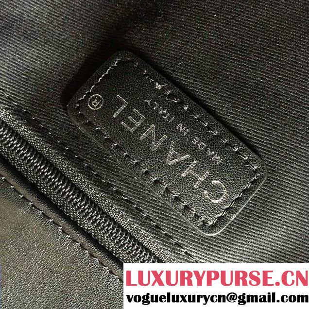 Chanel Quilted Lambskin Shopping Tote Bag Black Fall Winter 2015