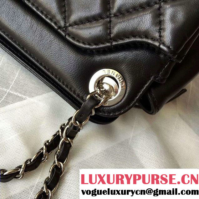 Chanel Lambskin Leather Shopping Tote Bag Black Fall Winter 2015