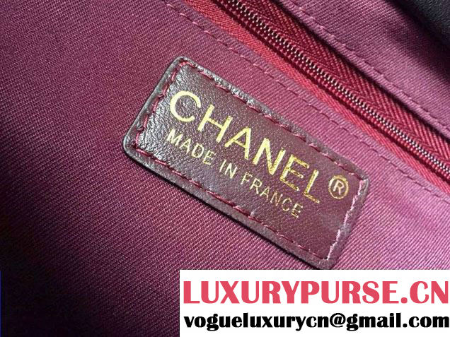 Chanel Lambskin Shopping Tote Bag Black Gold Fall Winter 2015