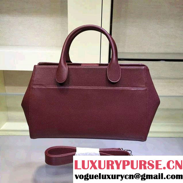 Chanel Grained Calfskin Shopping Bag Burgundy with Shoulder Strap A93126 2015/2016