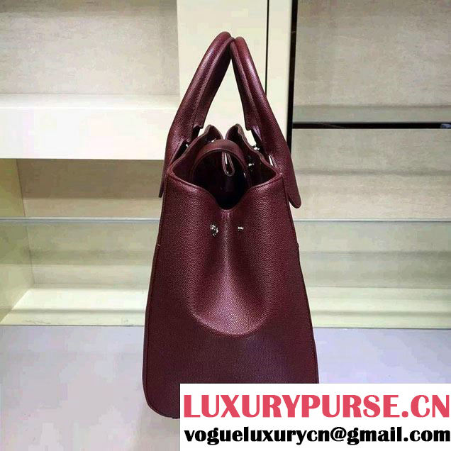 Chanel Grained Calfskin Shopping Bag Burgundy with Shoulder Strap A93126 2015/2016