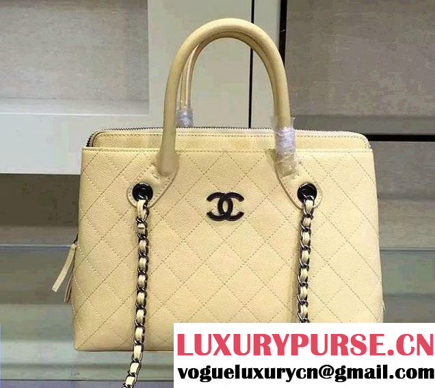 Chanel Grained Vegetal Calfskin Shopping Small Bag A94850 Beige 2015/2016