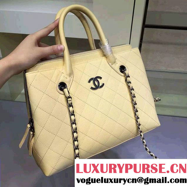 Chanel Grained Vegetal Calfskin Shopping Small Bag A94850 Beige 2015/2016