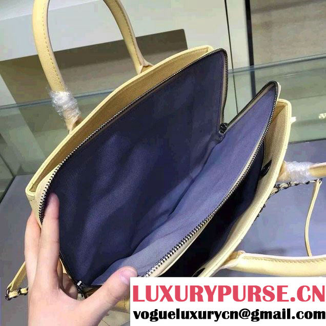 Chanel Grained Vegetal Calfskin Shopping Small Bag A94850 Beige 2015/2016